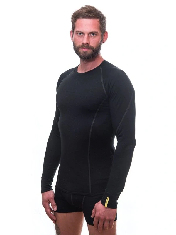 MERINO SENSOR ACTIVE - pánské triko, dlouhý rukáv, černá