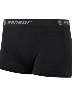 MERINO SENSOR ACTIVE - dámské kalhotky s nohavičkou, černá