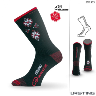 SCK MERINO SKI LASTING vlněné ponožky s ionty stříbra, černá