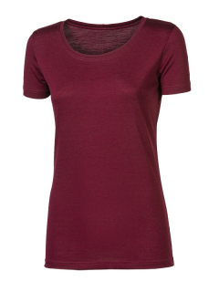 ORIGINAL WOMEN MERINO dámské merino tričko s krátkhým rukávem, švestkový melír