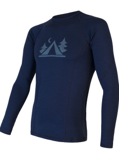 MERINO SENSOR DF CAMP - pánské tričko, dlouhý rukáv, deep blue