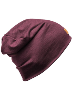 FREEBEANIE, uni merino čepice, vínový melír