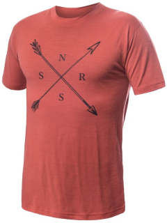 MERINO SENSOR ACTIVE SNSR - pánské triko, krátký rukáv, terracotta