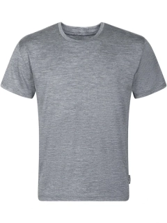 ORIGINAL MAN pánské merino tričko s krátkým rukávem, světle šedý melír