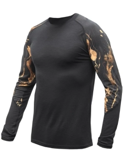MERINO IMPRESS SENSOR - pánské triko, dlouhý rukáv, ČERNÁ/COSMOS