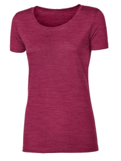 ORIGINAL WOMEN MERINO dámské merino tričko s krátkhým rukávem, vínový melír