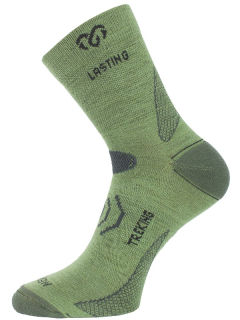 TNW MERINO TREKKING LASTING vlněné ponožky s ionty stříbra, zelená