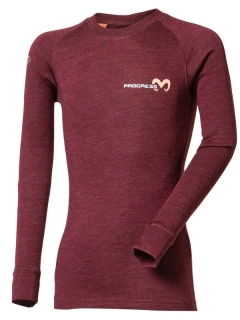 ZENCO dětské funkční, kombinace merino/bamboo, termotričko s dlouhým rukávem, švestka