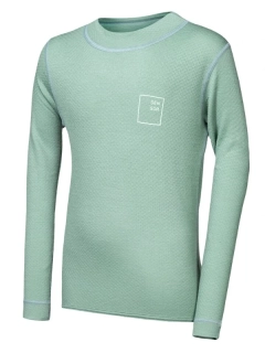 MERINO DF LOGO UP SENSOR juniorské tričko s dlouhým rukávem, basil green