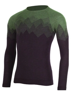MERINO LASTING WELOR pánské merino tričko s dlouhým rukávem, zelená