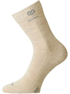 BAMBOO/MERINO BWC LASTING středně dlouhé ponožky z vlny obsahující bambus i merino s ionty stříbra, béžová