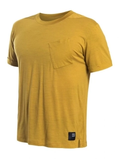 MERINO AIR SENSOR TRAVELLER - pánské tričko s krátkým rukávem, mustard