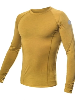 MERINO AIR SENSOR - pánské tričko s dlouhým rukávem, mustard